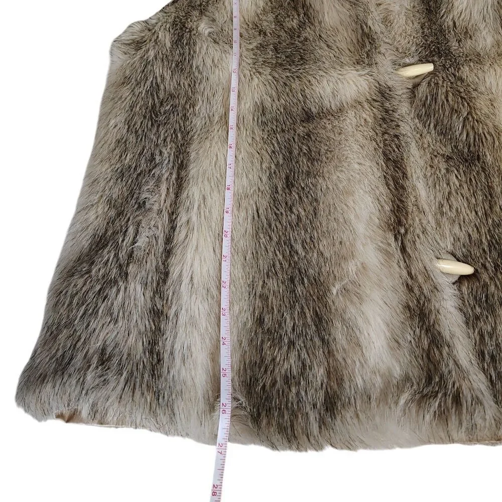 D’Esprit Womens Vintage 70s Faux Fur Toggle Knit Coat Size Small Medium USA Made - Picture 3 of 9